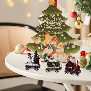 Train Set Figurines Resin Tabletop Santa Claus Figurines With Christmas Tree Collectible Cute Statue For Table Centerpiece