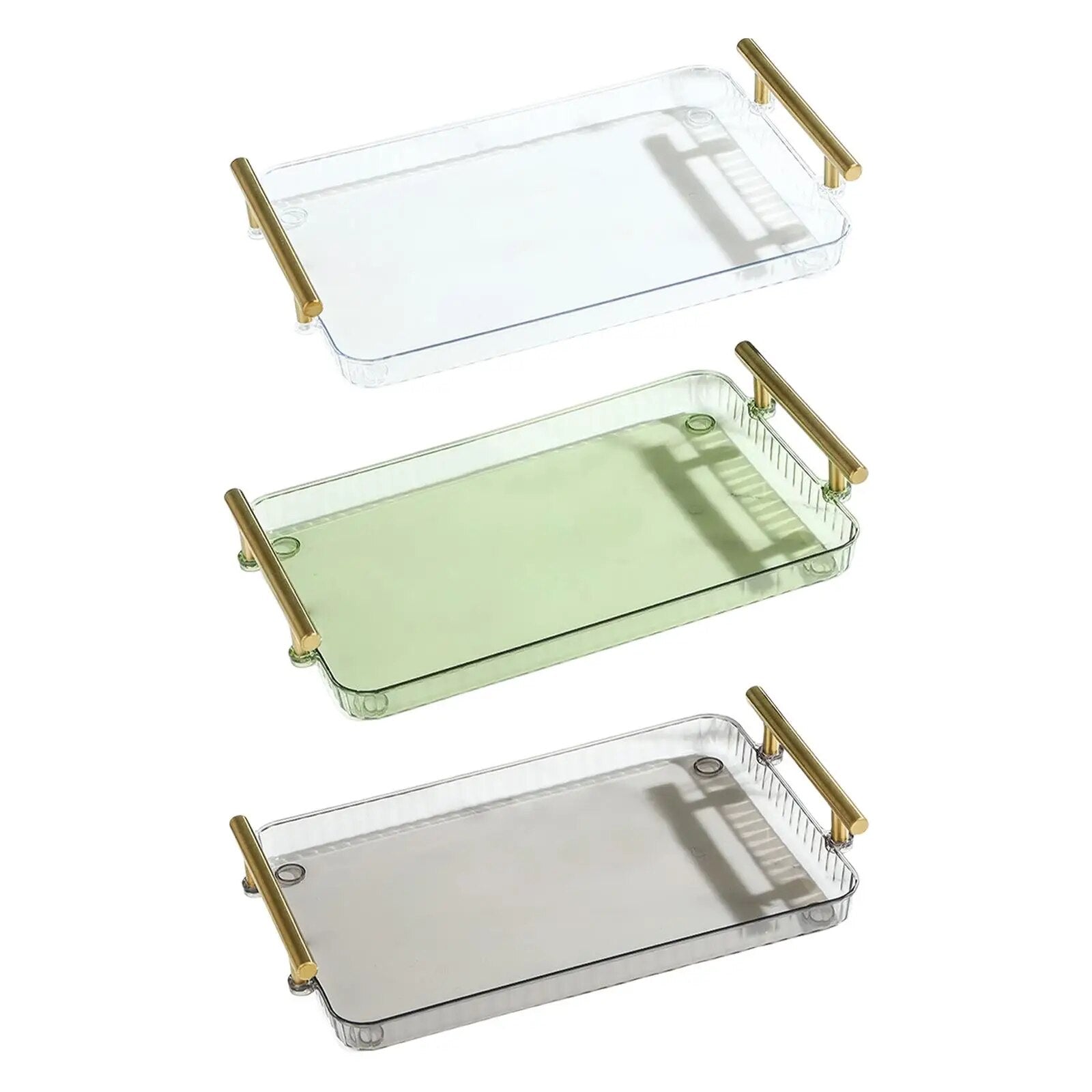 Rectangular Serving Tray Breakfast Tray 12"x8" Elegant Serving Tray with Handles for Ottoman Bathroom Cafe Party Living Room