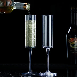 PC Champagne Glasses Cocktail Goblet Household For Party Accessories Wine Cup Transparent Acrylic Prevent Break Plastic