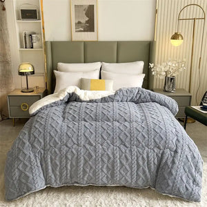 2023 Nice Soft Comfortable Warmth Quilt Artificial Lamb Cashmere Weighted Blankets New Super Thick Winter Warm Blanket for Be