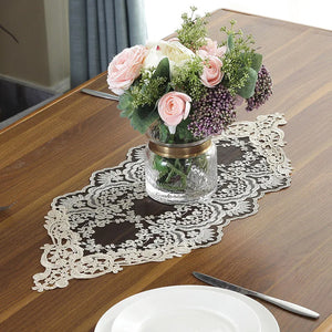 Table Runner White Lace Europe Embroidered Table Flag Jacquard Table Cloth Coffee Tv Cabinet Long Tablecloth Wedding Decoration