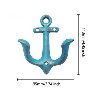 Cast iron nautical anchor wall hook coat hook rack Coastal theme bathroom decorative hooks Swimming pool towel rack Key holder