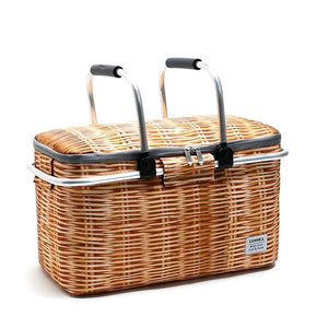 Insulated Picnic Basket Portable Collapsible Grocery Bags Leakproof Cooler with Aluminium Handle High Capacity Camping Travel