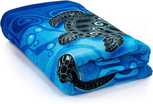 Tribal Sea Turtles Super Soft Plush Cotton Beach Bath Pool Quick Drying Towel