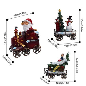 Train Set Figurines Resin Tabletop Santa Claus Figurines With Christmas Tree Collectible Cute Statue For Table Centerpiece