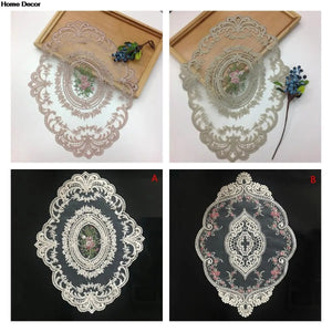 1PC Dinning Lace Table Cover Embroidered Table Cloth Elegant Round Tablecloth Coffee Coasters Napkin Party Wedding Decoration