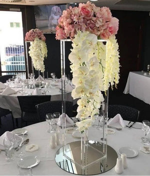 5 set Acrylic Floor Vase Clear Flower Vase Table Centerpiece For Marriage Vintage Floral Stand Columns For Wedding Decoration