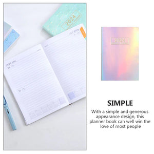 2024 Agenda Book A5 Notebooks Planner Portable Paper Notepad Plans Office Students