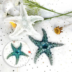 Coastal Wall Art Resin Mold Silicone Starfish Wall Decor Mold Geometric 3D Home Decor Marine Theme Ocean Animal Starfish Mold