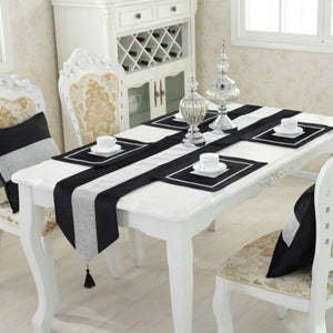 Modern Diamond Velvet Table Runner + 4 Dining Placemats Tablemats Home Decor Wedding Party Decoration NO CUSHION COVER