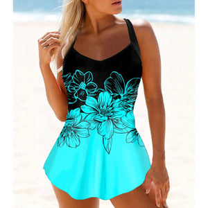 2023 Vintage Bikini Summer New Design Printing Bathing Suit Two Piece Set Beach Wear Women High Waist Tankini Swimwear Swimsuit