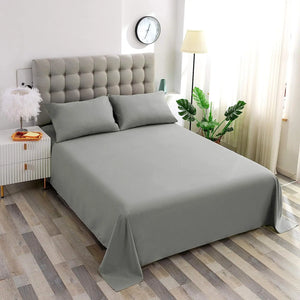 1PC Bedding Sheet Home textile Printing Solid Color Flat Sheets Bed Sheet Bedding Linen for King Queen Size