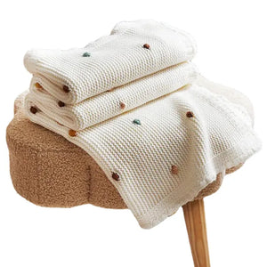 Baby Blanket Knitted Newborn Blankets Baby Swaddle Wrap Crib Stroller Cover Sofa Throw Blankets White Winter