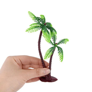 5/10pcs Hawaii Coconut Tree Cake Toppers Green Palm Tree Cupcake Toppers For Jungle Dino Birthday Party Cake Decor Beach Wedding