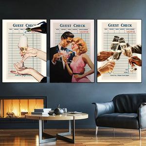 Guest Champagne Cheers Trendy Art Pictures Canvas Painting Pop Art Posters and Prints Wall Art For Bar Living Room Home Decor