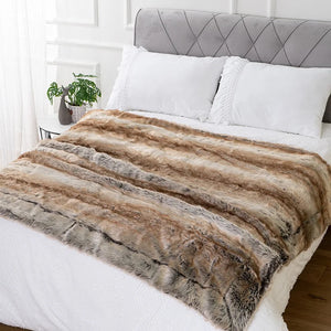 European Luxury Faux Fur Blankets For Beds Double Layer Fluffy Soft Warm Home Decoration Imitated Fox Fur Mink Throw Blankets