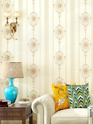 European Countryside Style Floral Wallpaper Room Bedroom Guest Room 3D Warm Non-Woven Wedding Room Background Wallpaper