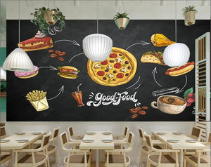 3d photo Wallpapers custom mural modern dining gourmet pizza fast food restaurant decor wallpaper for walls in rolls bedroom