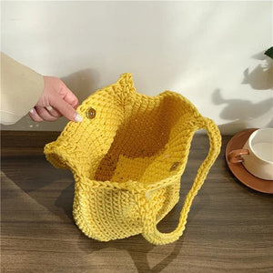 Hand Weaving Women's Shoulder Bag Handbags Large Capacity Casual Straw Bags Bohemian Ladies Beach Bag Fashion Female Bucket Bags