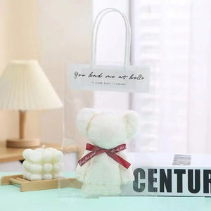 Coral Velvet Bear Plush Towel With Bag Cute Bear Baby Towels Soft Absorbent Bath Face Hand Towel For Wedding Business E9z2