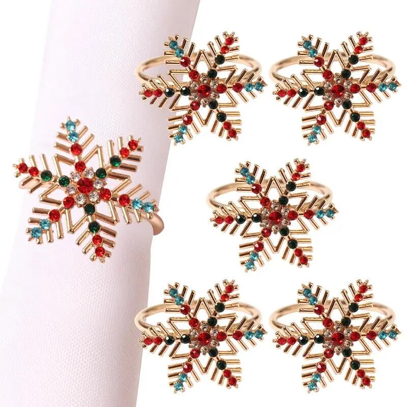 Christmas Napkin Rings 6 Pieces Decorative Centerpiece Christmas Serviette Buckles Christmas Table Settings For Winter Family