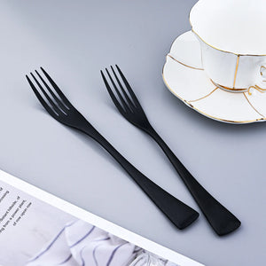 Black Matte 304 Stainless Steel Cutlery Set Mixed Color Knife Set Fork Spoon Cutlery Home Cooking Utensils