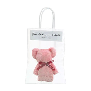 Coral Velvet Bear Plush Towel With Bag Cute Bear Baby Towels Soft Absorbent Bath Face Hand Towel For Wedding Business E9z2