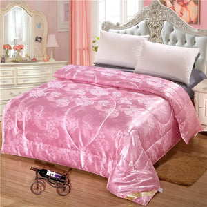 Mulberry Silk Comforter Jacquard Real Silk four seasons Quilt Single Double Bed Twin Full Queen King Size Home textiles Duvets