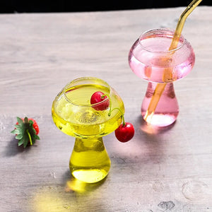 260ml Cute Mushroom Cocktail Glass Cup For Drinks Beer Creative Clear Wine Glasses Coffee Cups Drinkware Bar Shot Glasses