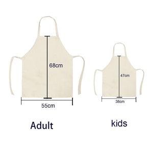 Colorful Eyelash Printed Kitchen Apron Cartoon Parent-child Sleeveless Cotton Linen Aprons for Women Cleaning Tools Apron Mandil