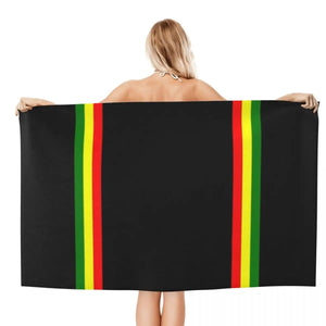 Reggae Rasta Stripe Colors Pattern Beach Towel Custom Jamaican Jamaica Proud Breathable Microfiber Pool Towels