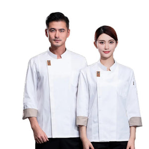 Chef Uniform Long Sleeve Autumn and Winter New Restaurant Dining Kitchen Kitchen Gourmet City Barbecue Restaurant Canteen Work C