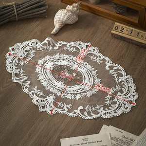 1PC Dinning Lace Table Cover Embroidered Table Cloth Elegant Round Tablecloth Coffee Coasters Napkin Party Wedding Decoration