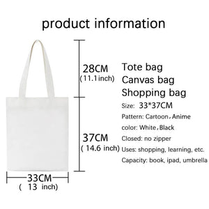 Attack on Titan Shopping Bag Graphic Tote Harajuku Shingeki No Kyojin Shopper Bag Women Canvas Shoulder Bag Eco Large-capacity