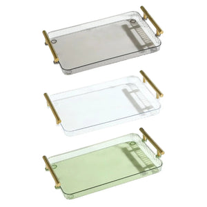 Rectangular Serving Tray Breakfast Tray 12"x8" Elegant Serving Tray with Handles for Ottoman Bathroom Cafe Party Living Room