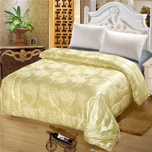 Mulberry Silk Comforter Jacquard Real Silk four seasons Quilt Single Double Bed Twin Full Queen King Size Home textiles Duvets