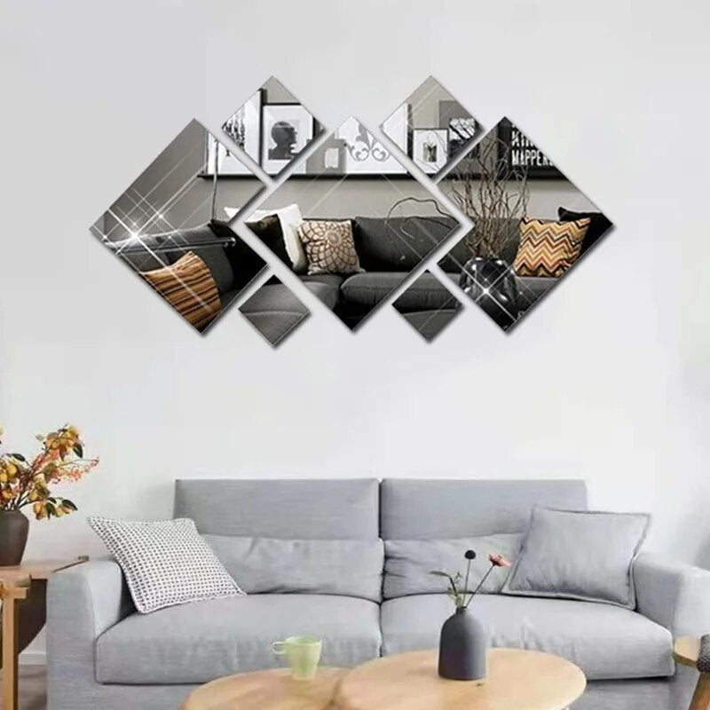 3D stereo acrylic mirror wall paste living room bedroom staircase background decoration hotel guest house wall paste