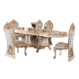 Custom European Luxury Dining Tables And Chairs French Palace Villa Solid Wood Hand Carved Dining Room Furniture Nordic Chairs