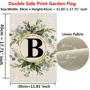 1pcs Monogram Letter P Garden Flag Floral 12x18 Inch Double Sided for Outside Linen Family Last Name Initial Yard Flag Birthday