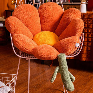 Cute Plush Sofa Throw Pillows INS Flower Pillow Office Chair Lumbar Back Cushion Soft Elastic Decor Cushions Winter Oreiller