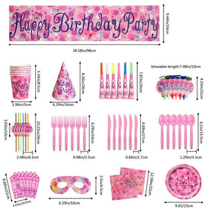 Happy Birthday Party Tableware Set 71pcs Birthday Tableware Set Centerpieces For Girls Tables Toppers Tableware Party