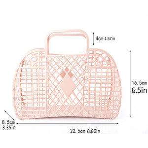 Hot Sell Large-capacity Bag Hollow Jelly Beach Holiday Portable Tote Bag Reusable and Easy To Clean Plastic Portable Bath Basket