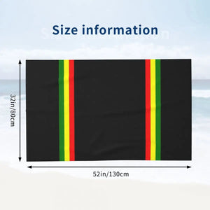 Reggae Rasta Stripe Colors Pattern Beach Towel Custom Jamaican Jamaica Proud Breathable Microfiber Pool Towels