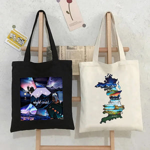 A Court of Mist and Fury House of Wind ACOTAR Book Night Court Moon Star Wingspan Women Canvas Shoulder Cotton Tote Bags Handbag