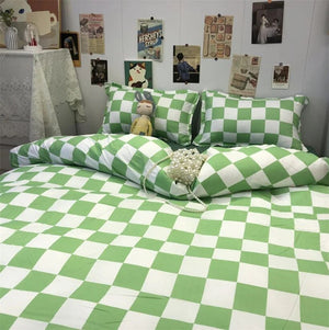 Blue Plaid Nordic Duvet Cover 220x240 Pillowcase Bed Sheet 3pcs/4pcs Bedding Sets Checkerboard Bedclothes 200x230 Quilt