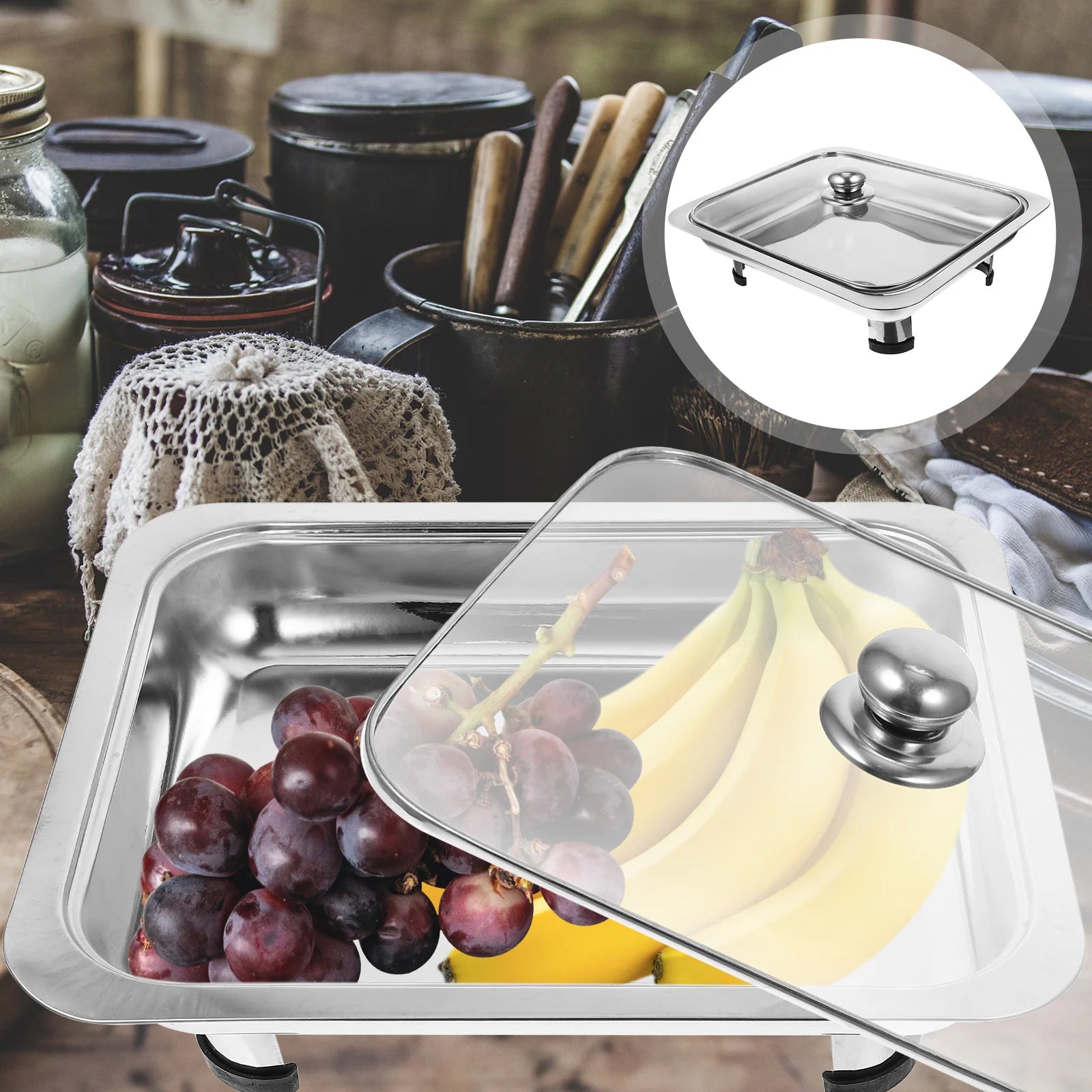 Buffet Chafing Food Set Dish Warmer Pan Tray Chafer Steel Stainless Server Serving Warmers Pans Dishes Trays Catering Servers