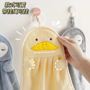 Hand Towel Cute Baby Soft Plush Bath Towel Baby Nursery Hand Towel Cartoon Animal Wipe Hanging Bathing Towel Baby Accessories