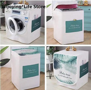 Dustproof Linen Washing Machine Covers Pockets Organizer Washer Lid Hosehold Products Protector Coat Storage Case Organization