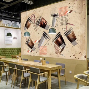 Modern Dining Gourmet Coffee Shop Blackboard Restaurant Industrial Decoration Wallpaper Hotel Mural Background Wall Paper Murals