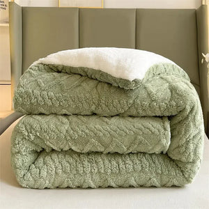 Winter Warm Super Thick Blanket Quilt for Bed Artificial Lamb Cashmere Weighted Blankets Soft Comfortable Warmth Quilt Comforter